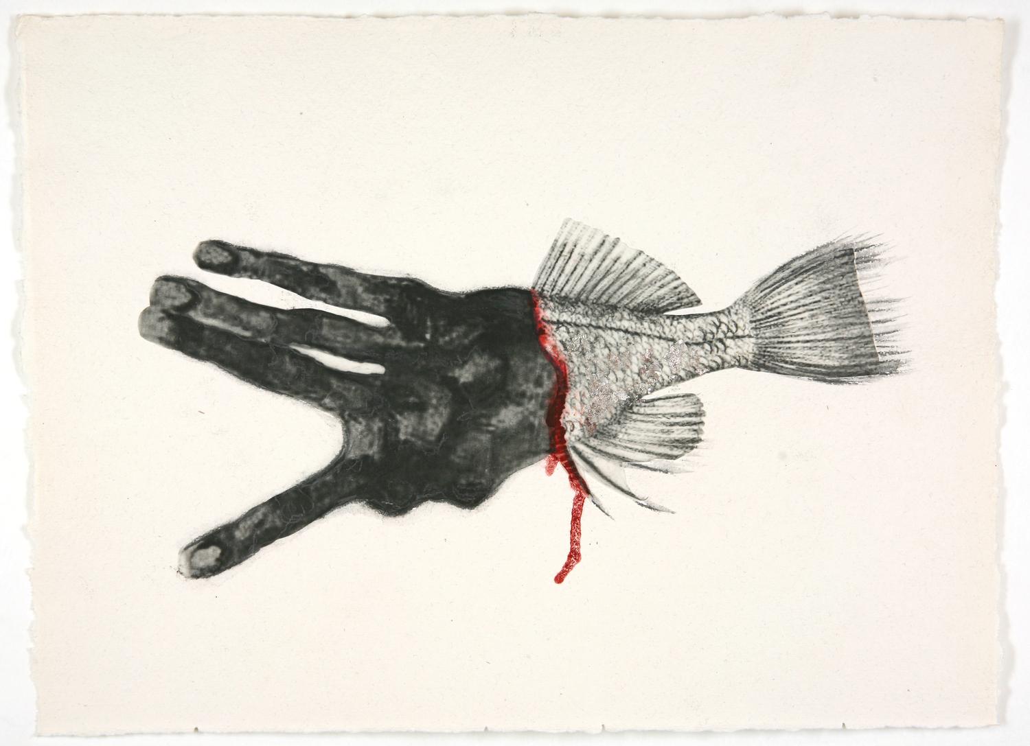 On your hand – I place my hand – barely. In our hands – nothing. c - Mithu Sen 